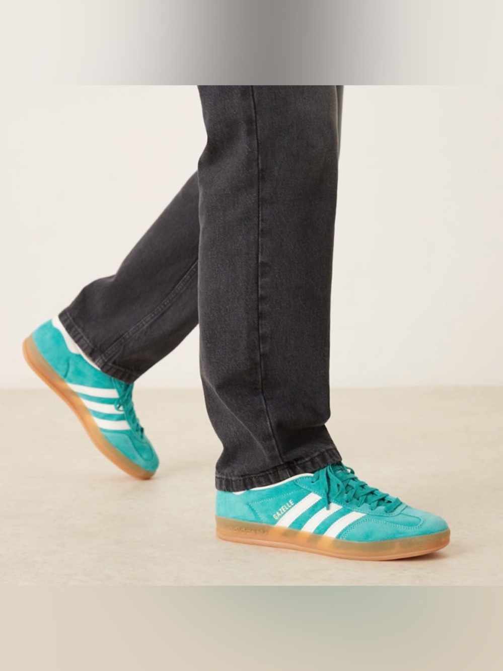adidas Originals Gazelle Indoor sneakers in green and white